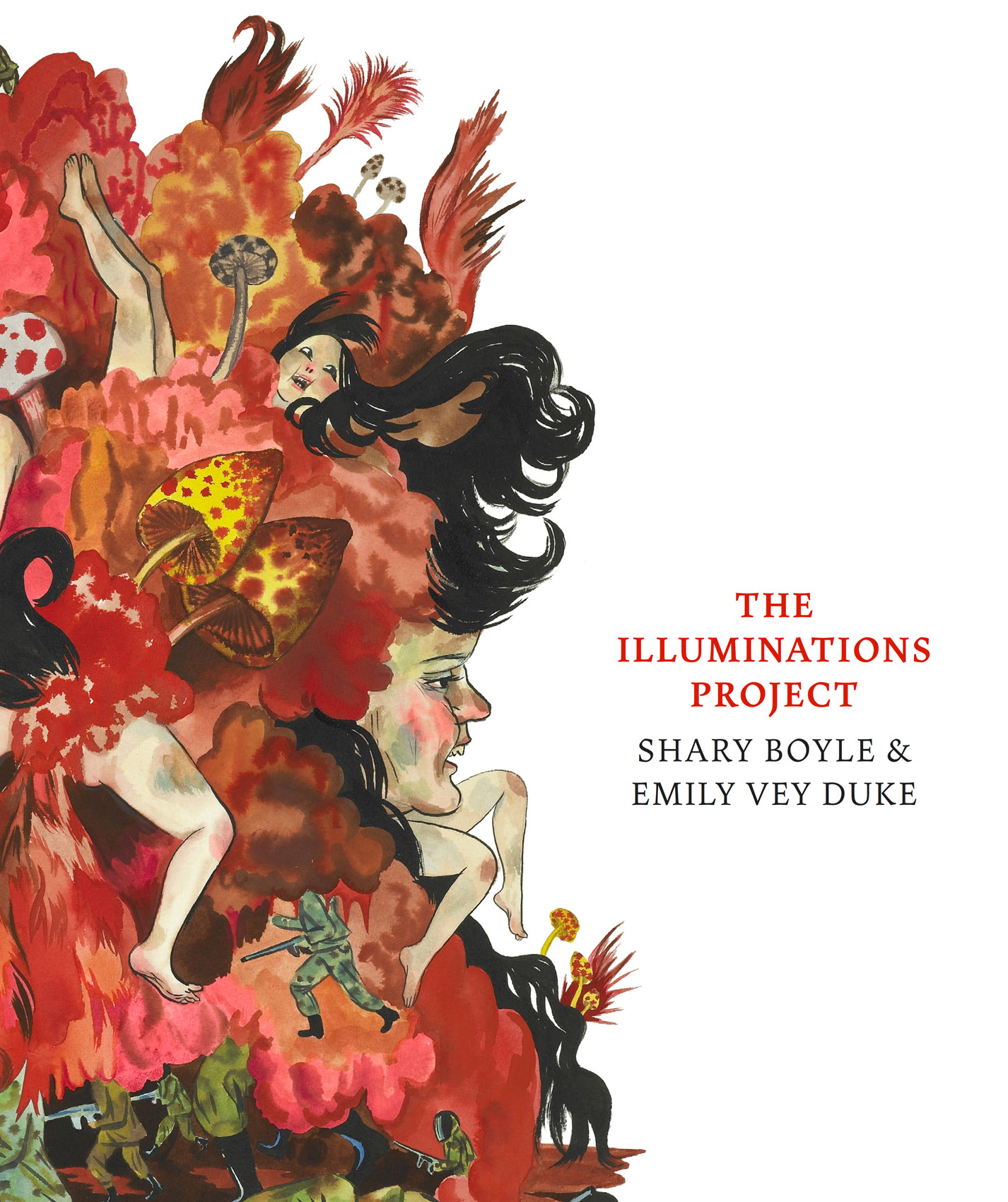 The Illuminations Edition is published by Oakville Galleries, September 2015. 10-year collaboration of 31 drawings by Shary Boyle, 31 texts by Emily Vey Duke. 
