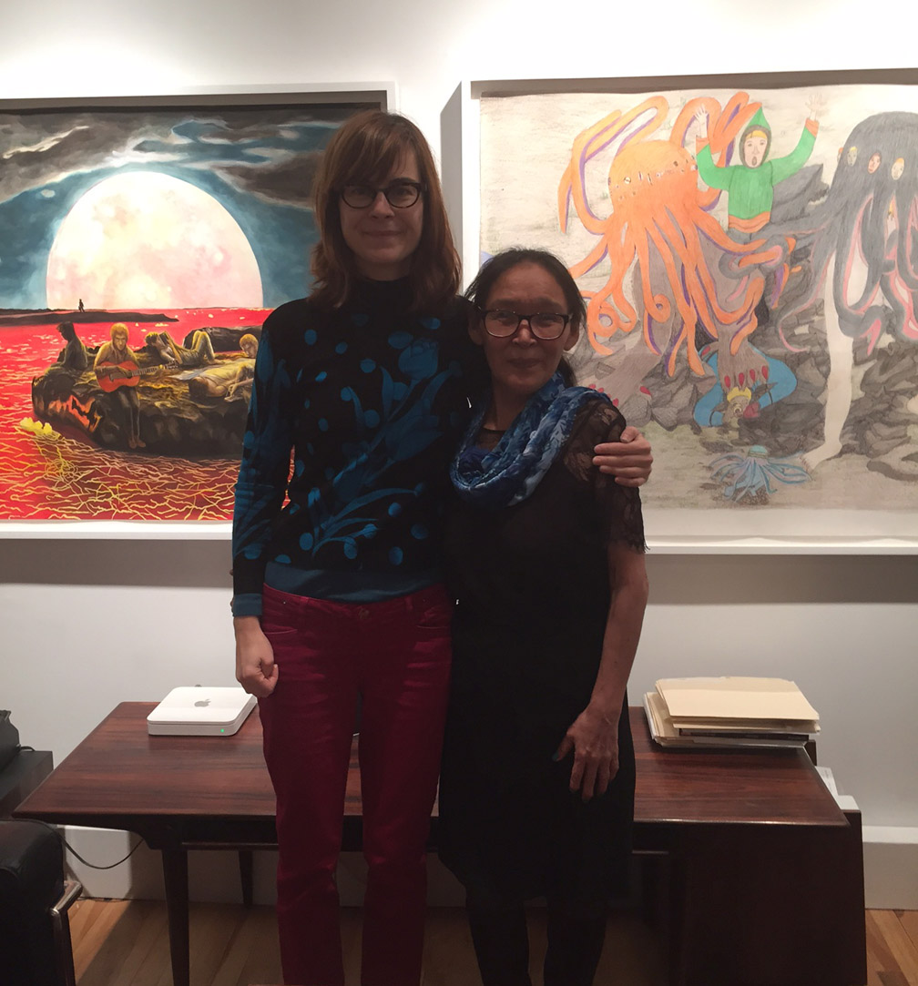 Shary and Shuvinai at Pierre-Francois Ouellette gallery in Montreal, at the preview of Universal Cobra. November 5, 2015