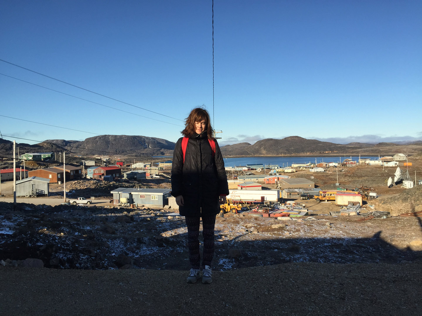 Shary stands above the village of Cape Dorset, near the airport. October 5, '15