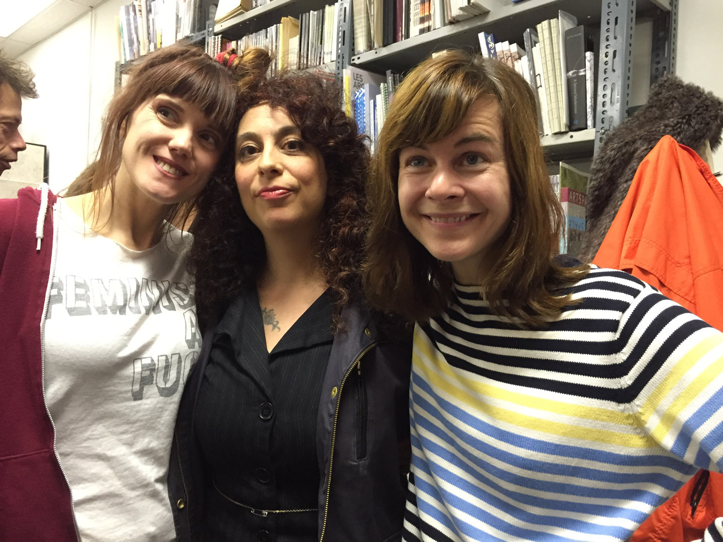 Emily Vey Duke, Lisa Smolkin and Shary Boyle, together at Art Metropole, Toronto, October 24, 2015