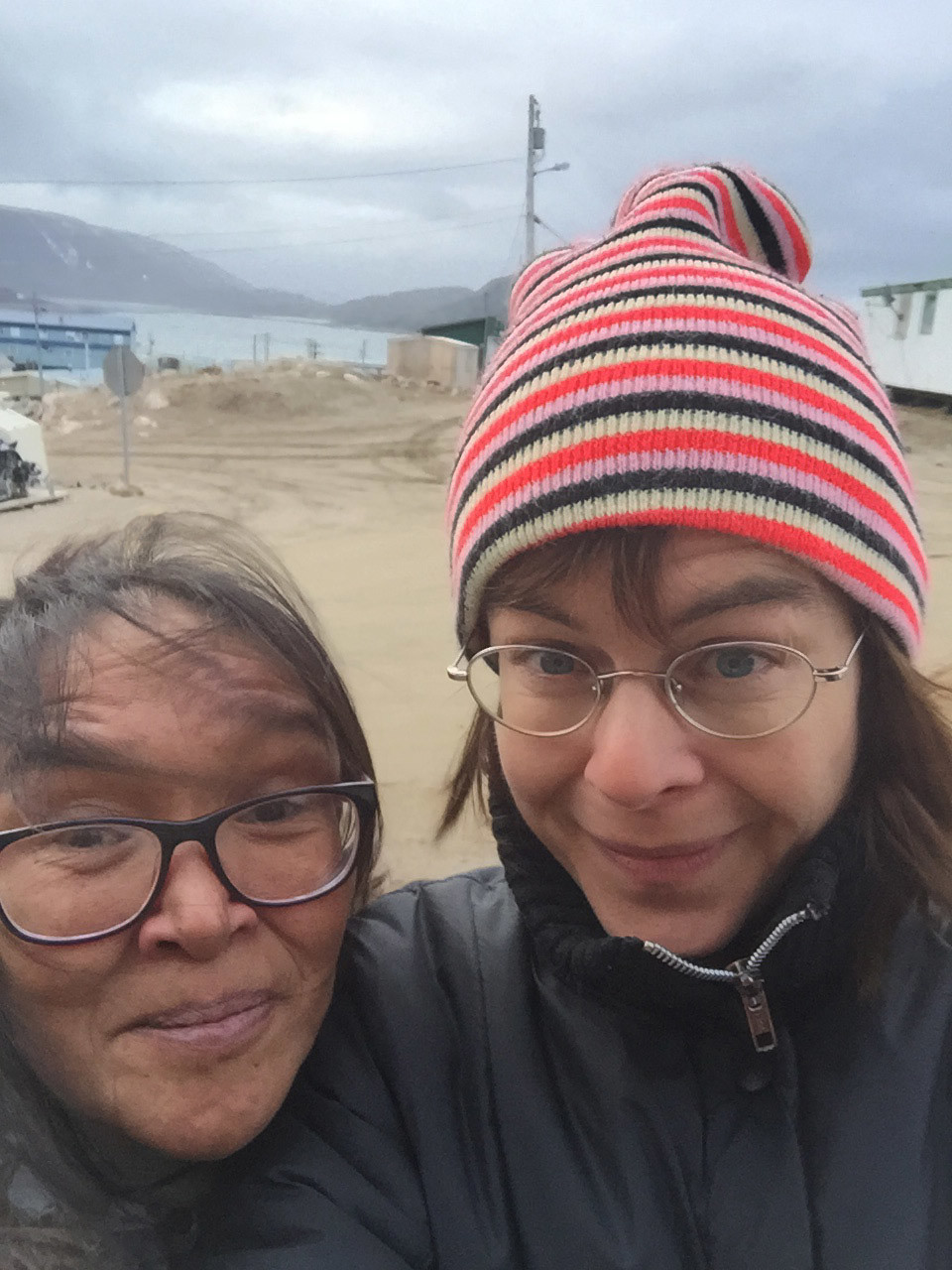 Shuvinai and Shary in Cape Dorset, Baffin Island October 3, 2015